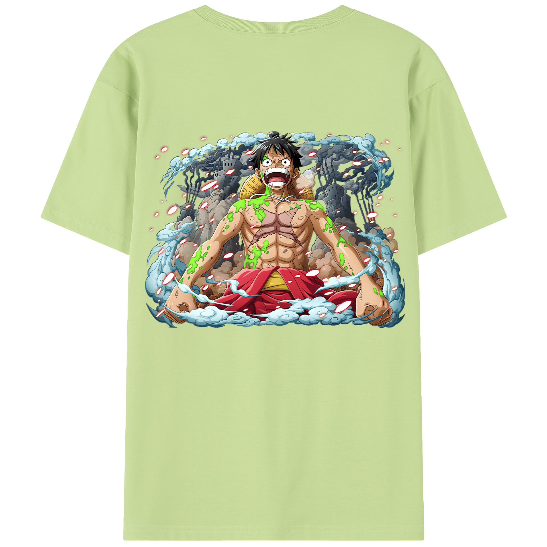 ワンピース モンキー・D・ルフィ ONE PIECE Monkey D. Luffy 綿100％半袖Tシャツ（背面プリント）